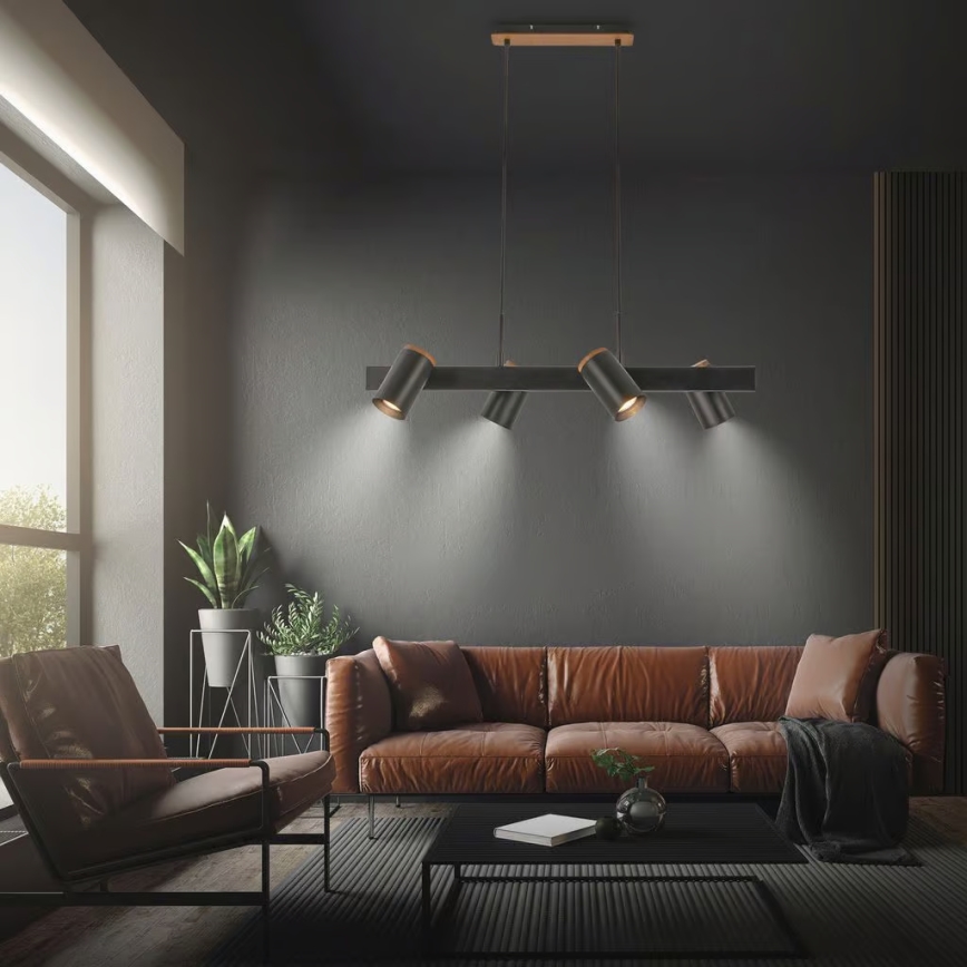 Briloner 4059045 - Pendel på kabel ERA 4xGU10/10W/230V sort