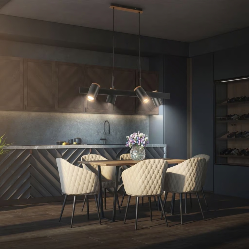 Briloner 4059045 - Pendel på kabel ERA 4xGU10/10W/230V sort