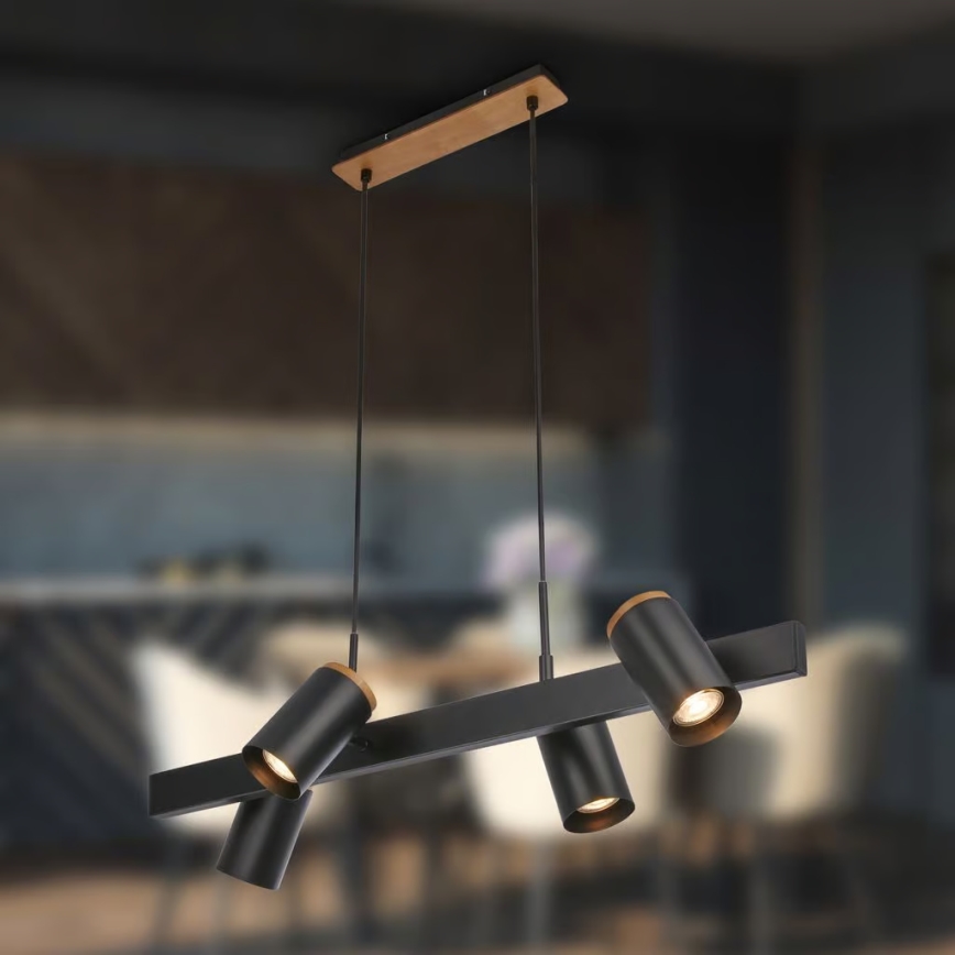 Briloner 4059045 - Pendel på kabel ERA 4xGU10/10W/230V sort