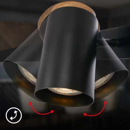 Briloner 4059045 - Pendel på kabel ERA 4xGU10/10W/230V sort