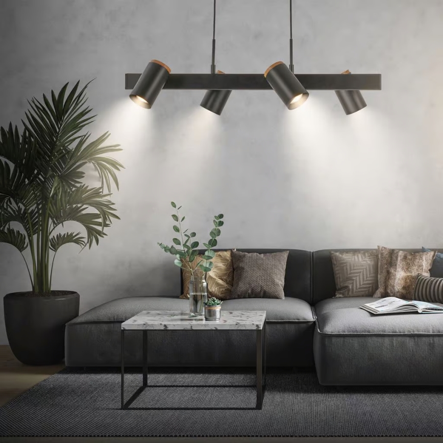 Briloner 4059045 - Pendel på kabel ERA 4xGU10/10W/230V sort