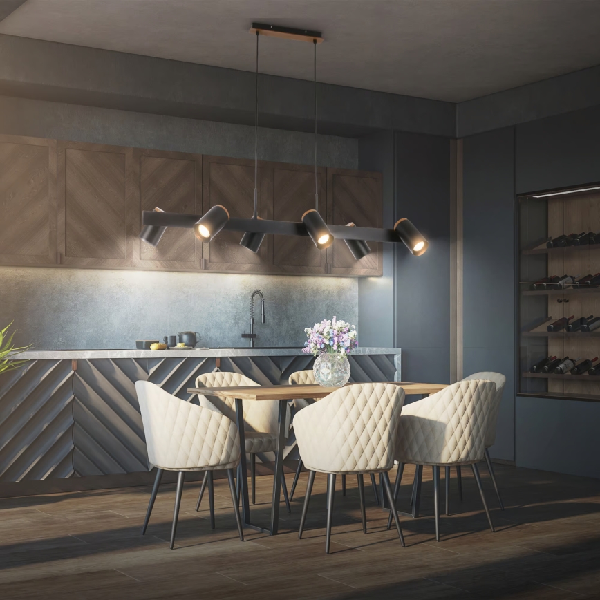 Briloner 4059065 - Pendel på wire ERA 6xGU10/10W/230V sort