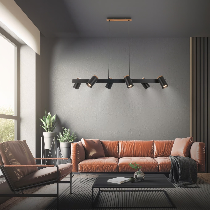 Briloner 4059065 - Pendel på wire ERA 6xGU10/10W/230V sort