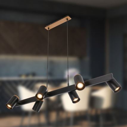 Briloner 4059065 - Pendel på wire ERA 6xGU10/10W/230V sort