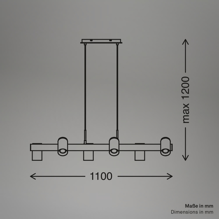 Briloner 4059065 - Pendel på wire ERA 6xGU10/10W/230V sort