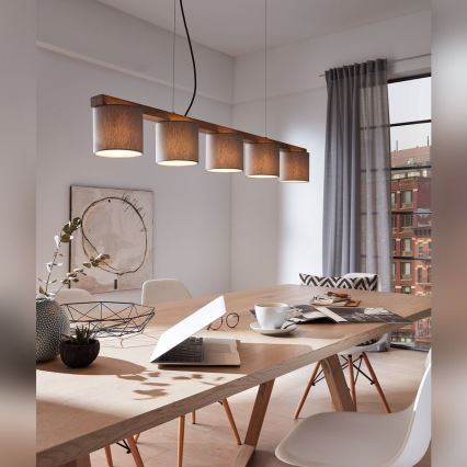 Briloner 4075-054 - Lysekrone på stålwire 5xE14/25W/230V