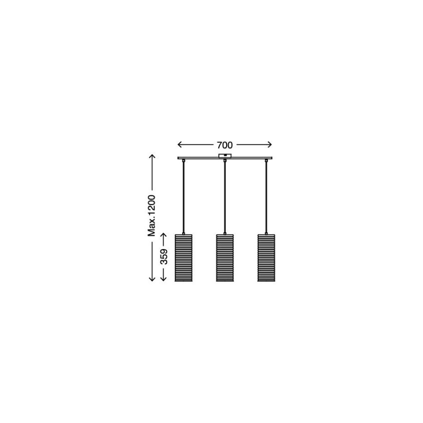 Briloner 4313-038 - Lysekrone i en snor 3xE27/60W/230V