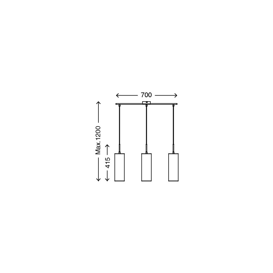 Briloner 4712-034 - Lysekrone i en snor 3xE27/25W/230V