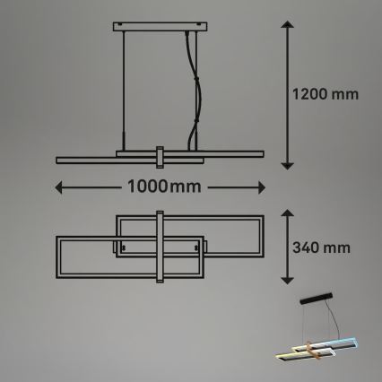 Briloner 4768015 - Dæmpbar LED-pendel på wire LED/44W/230V 2700-6500K + fjernbetjening