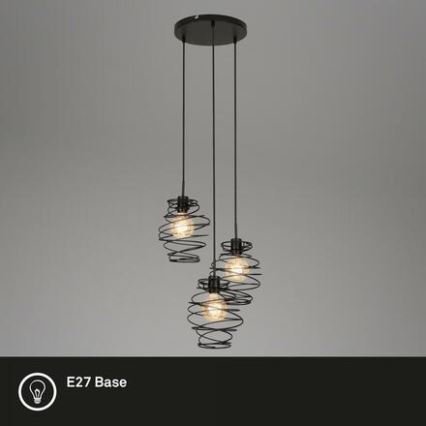 Briloner 4870-035 - Pendel med wire 3xE27/60W/230V