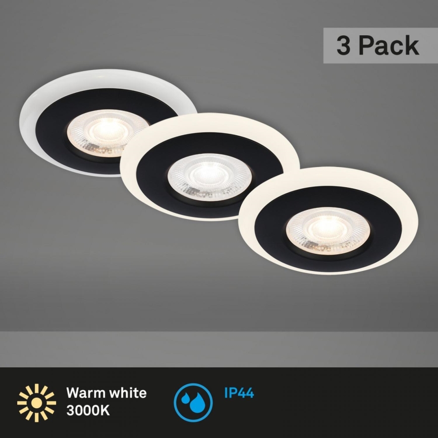 Briloner 7039-035 - SÆT 3x LED indbygningslampe til badeværelse LED/5W/230V IP44