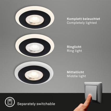 Briloner 7039-035 - SÆT 3x LED indbygningslampe til badeværelse LED/5W/230V IP44