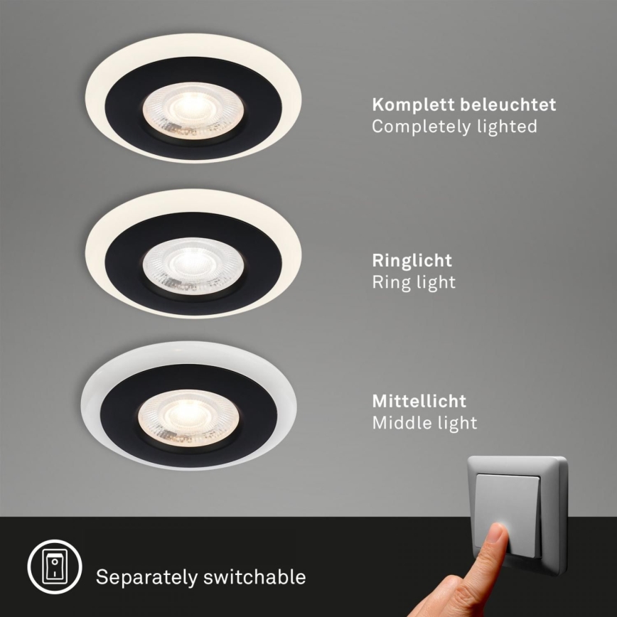Briloner 7039-035 - SÆT 3x LED indbygningslampe til badeværelse LED/5W/230V IP44