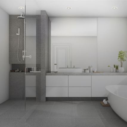 Briloner 7039034 - Sæt med 3 indbygningsspots til badeværelse, LED 5 W, 230 V, IP44, mat krom