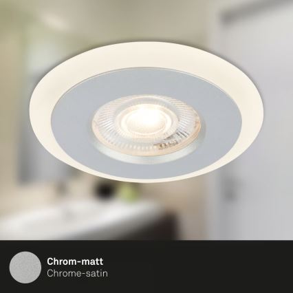 Briloner 7039034 - Sæt med 3 indbygningsspots til badeværelset, 3xLED/5W/230V, IP44, mat krom
