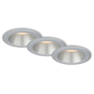 Briloner 7041-034 - SÆT 3x LED indbygningslampe til badeværelse LED/4,9W/230V IP44 sølvfarvet