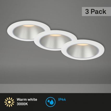 Briloner 7041-036 - SÆT 3x LED indbygningslampe til badeværelse LED/4,9W/230V IP44 hvid