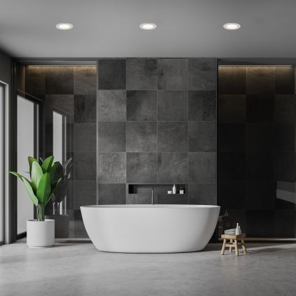 Briloner 7049014 - Dæmpbar indbygningsloftlampe til badeværelse LED/6W/230V 3000K IP44 mat krom