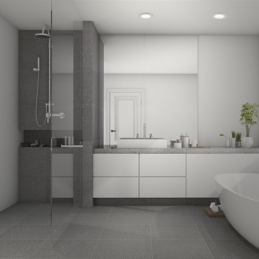 Briloner 7049014 - Dæmpbar indbygningsloftlampe til badeværelse LED/6W/230V 3000K IP44 mat krom