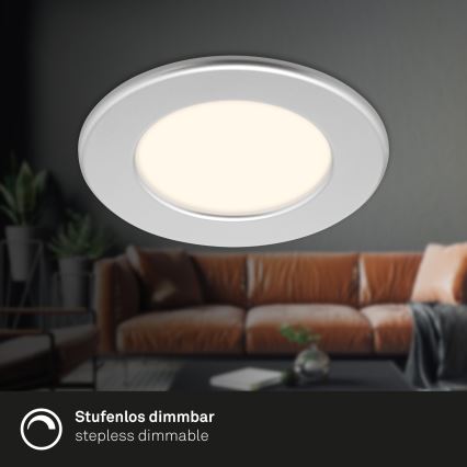 Briloner 7049014 - Dæmpbar indbygningsloftlampe til badeværelse LED/6W/230V 3000K IP44 mat krom