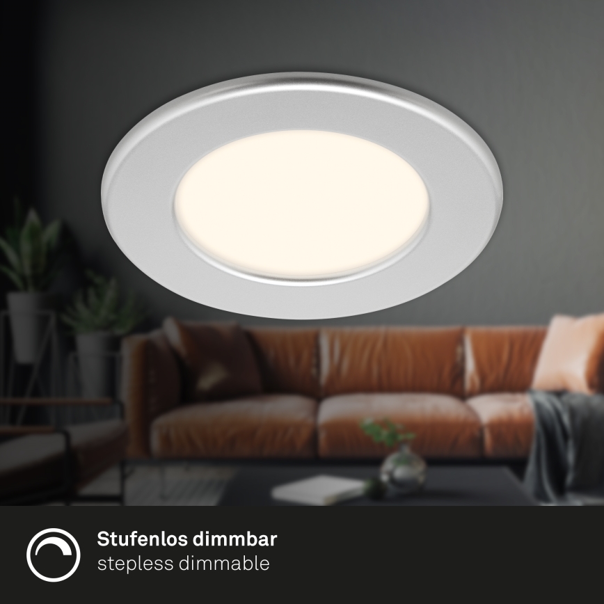 Briloner 7049014 - Dæmpbar indbygningsloftlampe til badeværelse LED/6W/230V 3000K IP44 mat krom