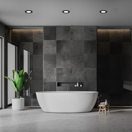 Briloner 7049015 - Dæmpbar LED indbygningsspot til badeværelse LED/6W/230V 3000K IP44 sort