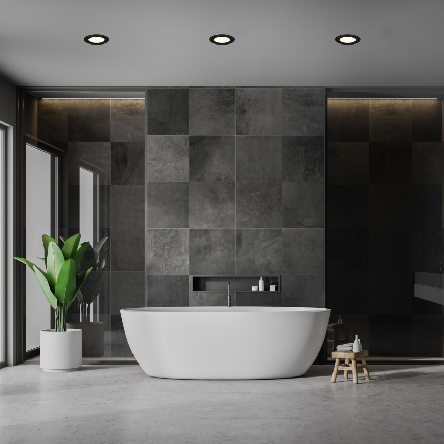 Briloner 7049015 - Dæmpbar LED indbygningsspot til badeværelse LED/6W/230V 3000K IP44 sort