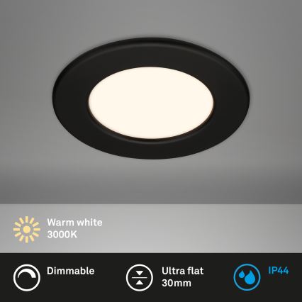 Briloner 7049015 - Dæmpbar LED indbygningsspot til badeværelse LED/6W/230V 3000K IP44 sort