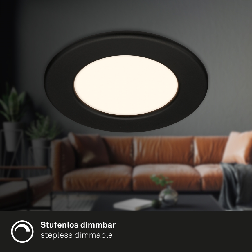 Briloner 7049015 - Dæmpbar LED indbygningsspot til badeværelse LED/6W/230V 3000K IP44 sort