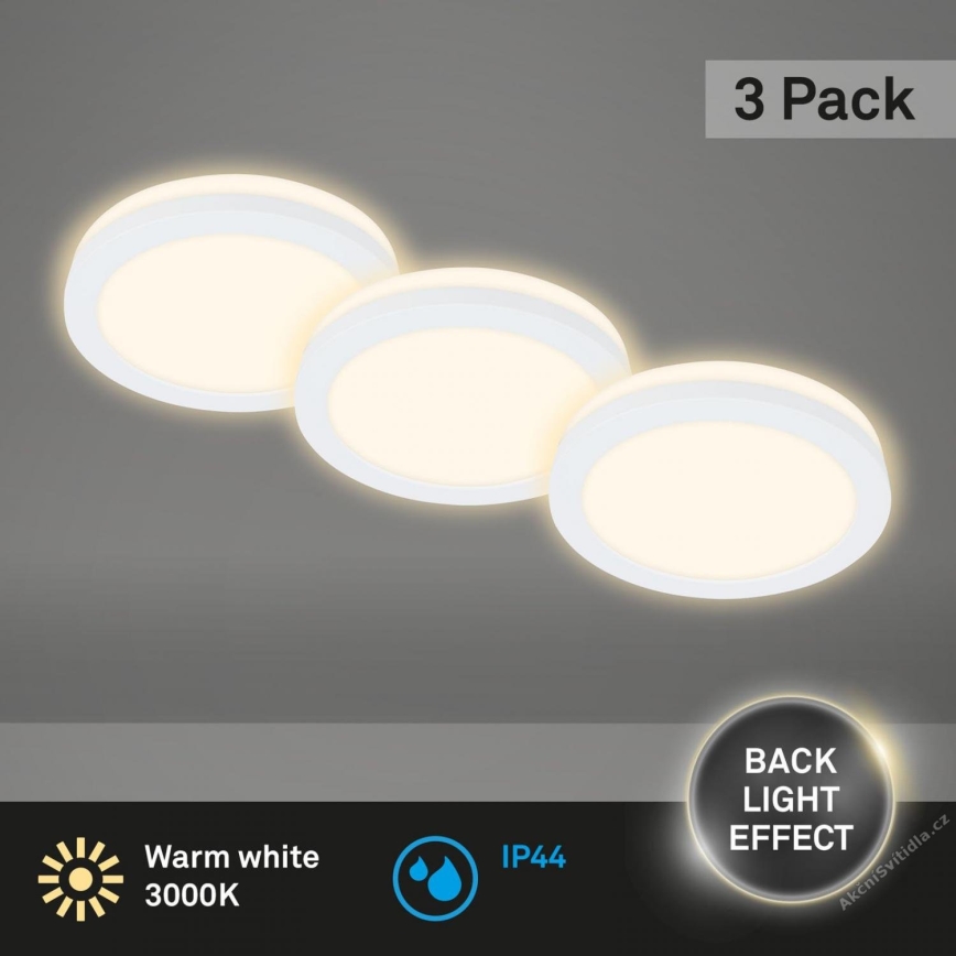 Briloner 7055-036 - SÆT 3x LED indbygningslampe til badeværelse LED/3W/230V IP44