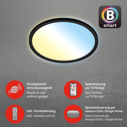 Briloner 7058-015 - LED lampe dæmpbar SLIM LED/18W/230V 2700-6500K Wi-Fi Tuya + fjernbetjening