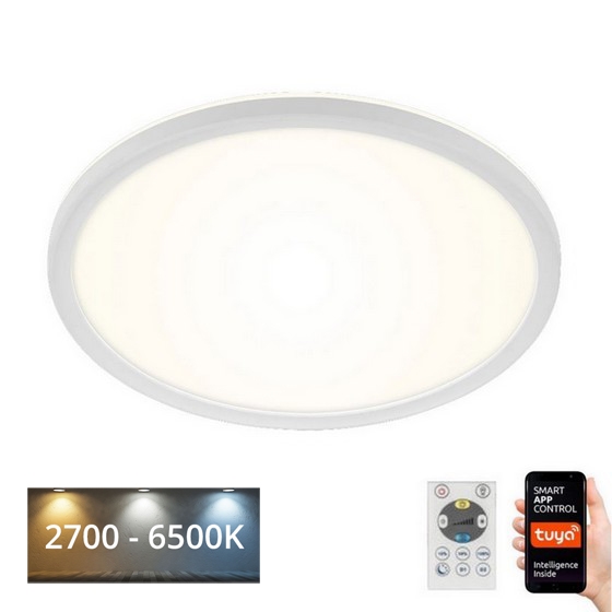 Briloner 7058-016 - LED lampe dæmpbar SLIM LED/18W/230V 2700-6500K Wi-Fi Tuya + fjernbetjening