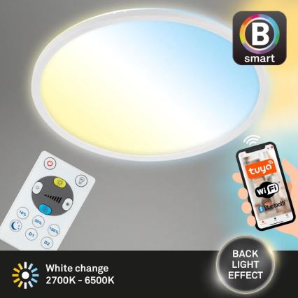 Briloner 7058-016 - LED lampe dæmpbar SLIM LED/18W/230V 2700-6500K Wi-Fi Tuya + fjernbetjening