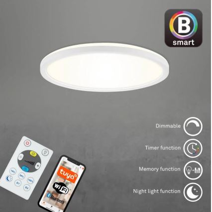 Briloner 7058-016 - LED lampe dæmpbar SLIM LED/18W/230V 2700-6500K Wi-Fi Tuya + fjernbetjening