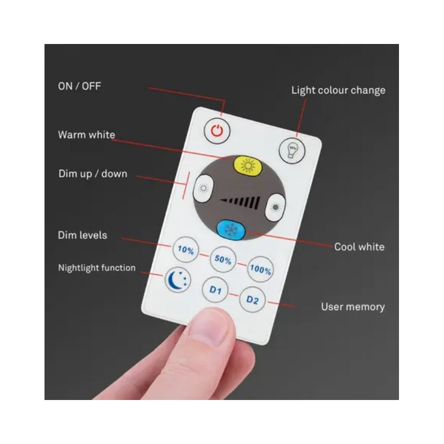 Briloner 7058-016 - LED lampe dæmpbar SLIM LED/18W/230V 2700-6500K Wi-Fi Tuya + fjernbetjening