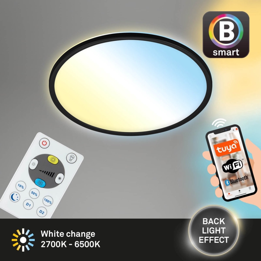 Briloner 7059-015 - LED loftlampe dæmpbar SLIM LED/22W/230V 2700-6500K Wi-Fi Tuya + fjernbetjening
