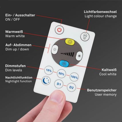 Briloner 7059-015 - LED loftlampe dæmpbar SLIM LED/22W/230V 2700-6500K Wi-Fi Tuya + fjernbetjening