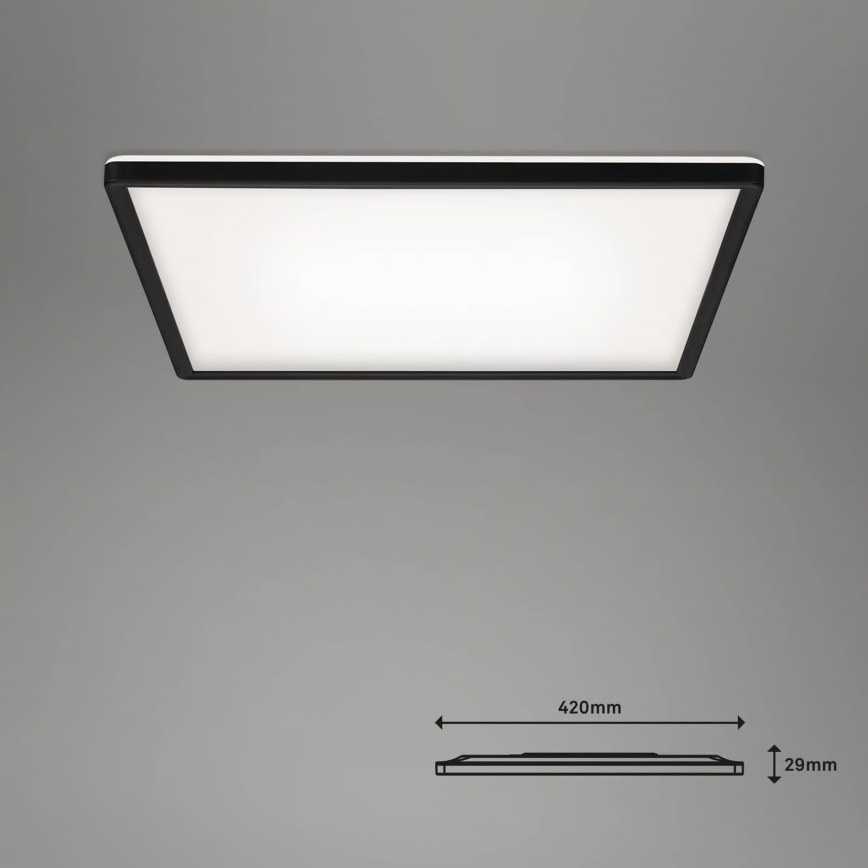 Briloner 7060-015 - LED dæmpbar overflademonteret panel SLIM LED/22W/230V 2700-6500K 42x42 cm sort Wi-Fi Tuya + fjernbetjening