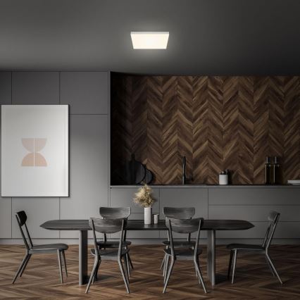 Briloner 7071-014 - LED loftlampe FLAME LED/21W/230V 3000K 28,7x28,7 cm sølvfarvet