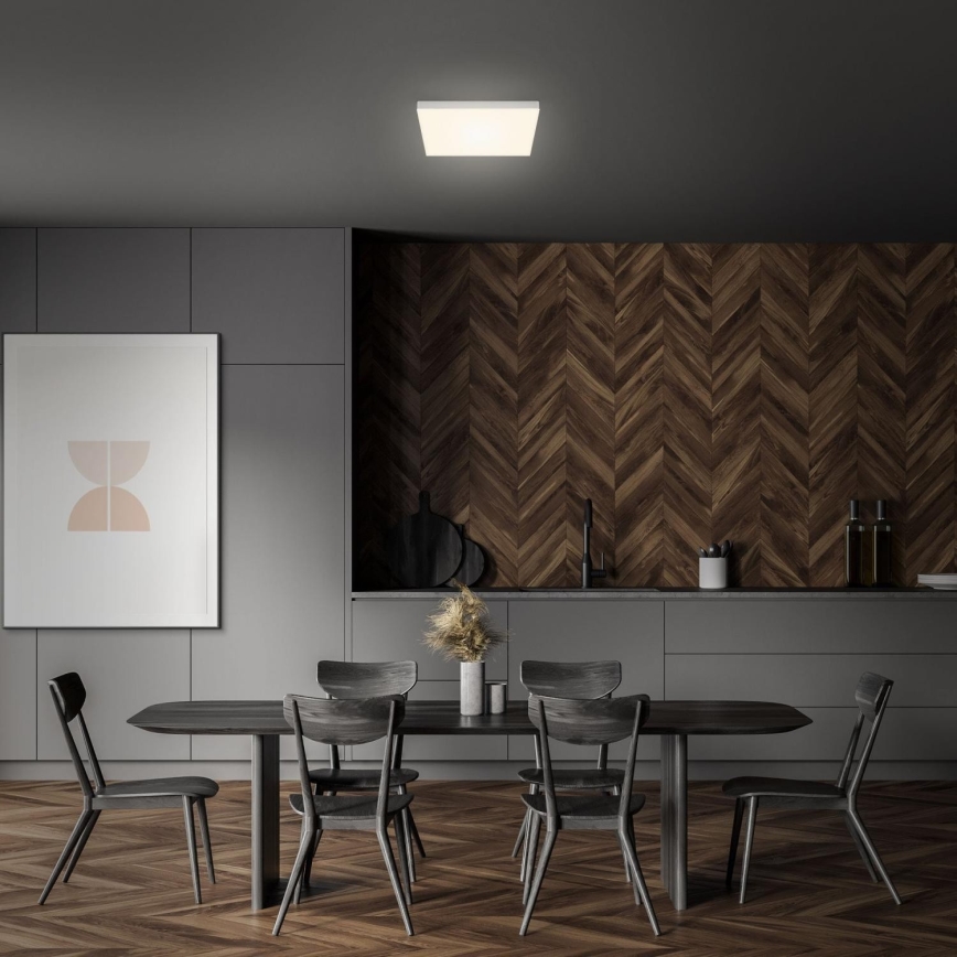 Briloner 7071-014 - LED loftlampe FLAME LED/21W/230V 3000K 28,7x28,7 cm sølvfarvet