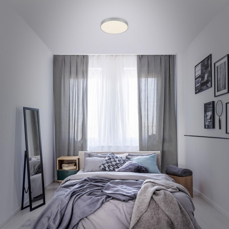 Briloner 7074-414 - LED loftlampe STAR SKY LED/21W/230V 4000K diameter 28 cm sølvfarvet