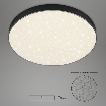 Briloner 7075-415 - LED loftlampe STAR SKY LED/24,5W/230V 4000K diameter 38 cm sort