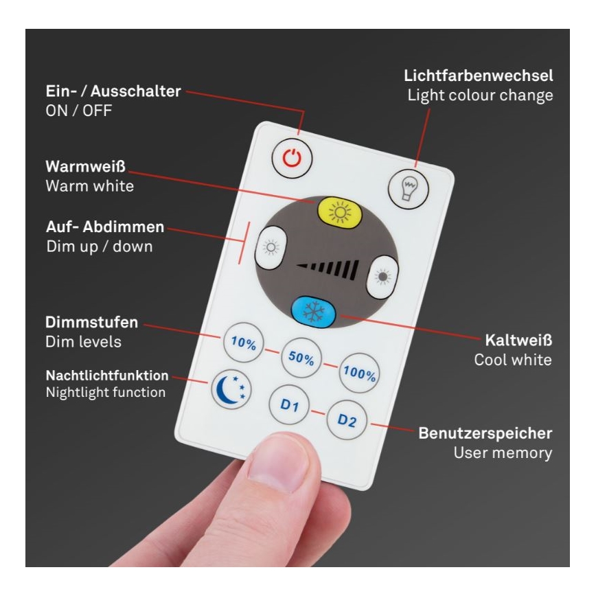 Briloner 7082-016 - LED dæmpbar loftlampe SLIM LED/22W/230V 2700-6500K + fjernbetjening
