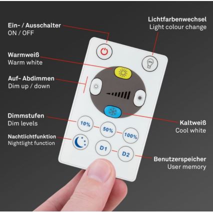 Briloner 7082-016 - LED loftlampe dæmpbar SLIM LED/22W/230V 2700-6500K + fjernbetjening