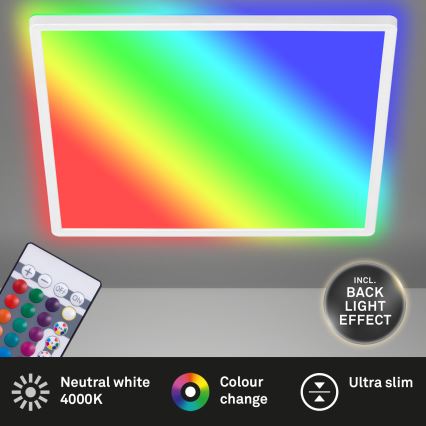 Briloner 7090-416 - LED RGBW Dæmpbar loftlampe SLIM LED/15W/230V + fjernbetjening