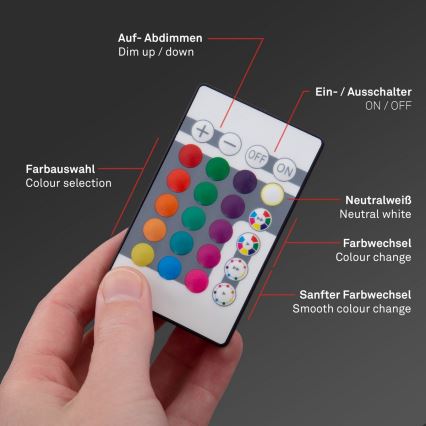 Briloner 7090-416 - LED RGBW Dæmpbar loftlampe SLIM LED/15W/230V + fjernbetjening