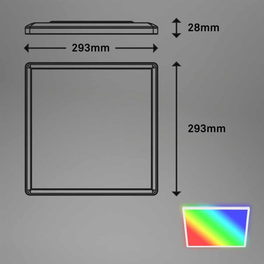 Briloner 7090-416 - LED RGBW Dæmpbar loftlampe SLIM LED/15W/230V + fjernbetjening