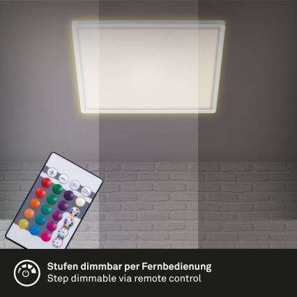 Briloner 7091-416 - LED loftlampe m. RGBW-farver dæmpbar SLIM LED/22W/230V + fjernbetjening