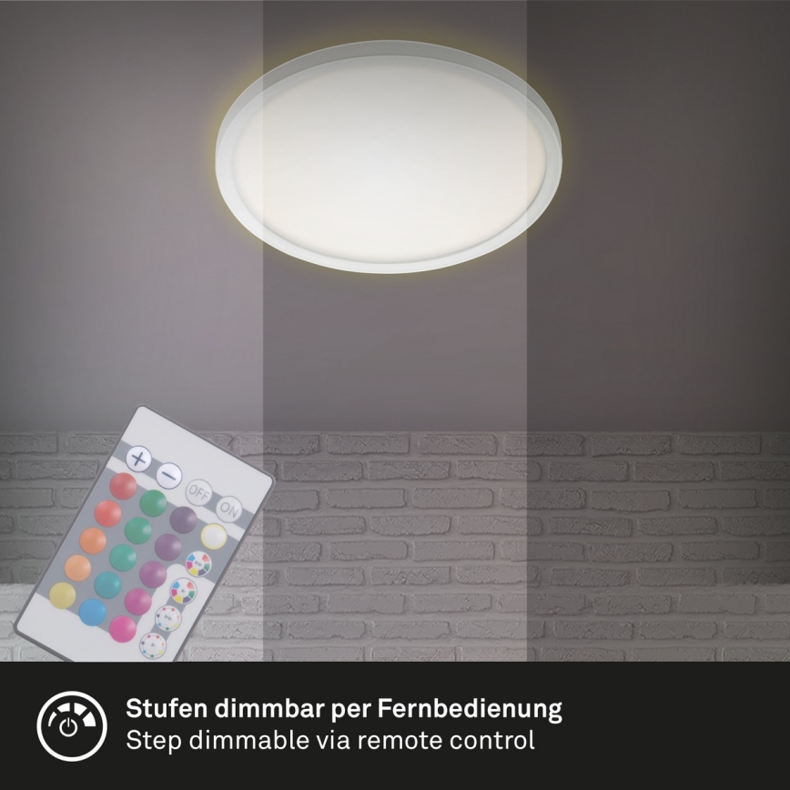 Briloner 7092-416 - Loftlampe m. RGBW-farver dæmpbar SLIM LED/15W/230V + fjernbetjening