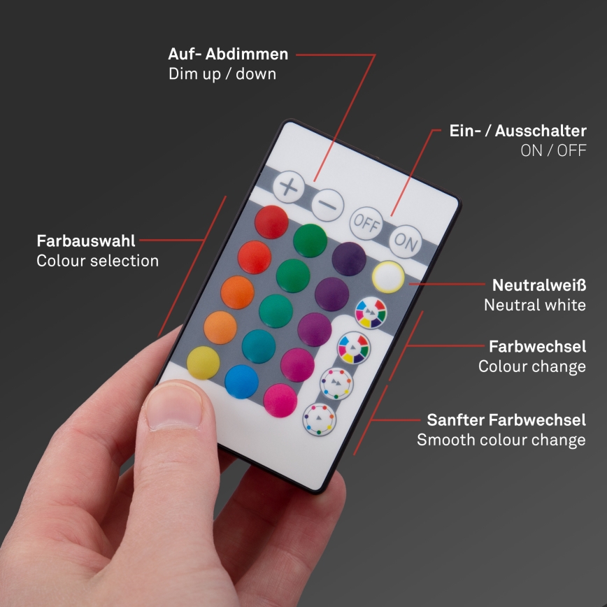 Briloner 7092-416 - Loftlampe m. RGBW-farver dæmpbar SLIM LED/15W/230V + fjernbetjening
